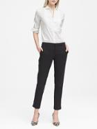 Banana Republic Womens Petite Avery Straight-fit Lightweight Wool Ankle Pant Black Size 0