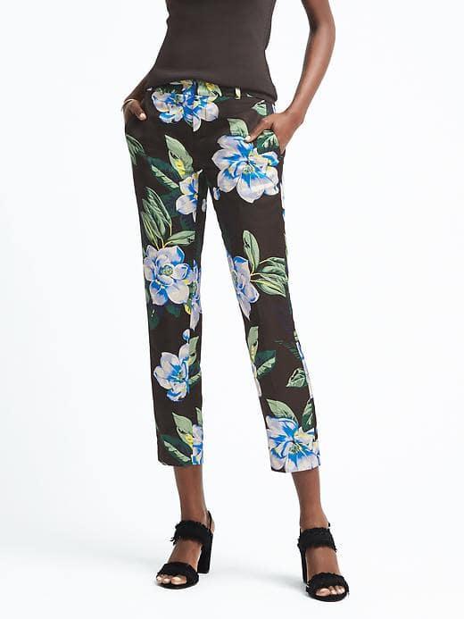 Banana Republic Avery Fit Floral Pant - Black Floral