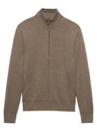 Banana Republic Mens Supima Cotton Full-zip Sweater Jacket Natural Size L