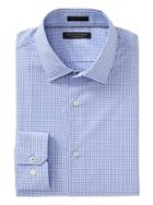 Banana Republic Mens Grant Slim-fit Supima Cotton Gingham Shirt Riviera Blue Size L
