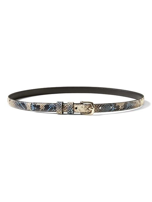 Banana Republic Womens Snake Print Small Trouser Belt Blue Multi Size L
