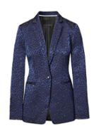 Banana Republic Boyfriend Fit Leopard Print Blazer - Blue Print