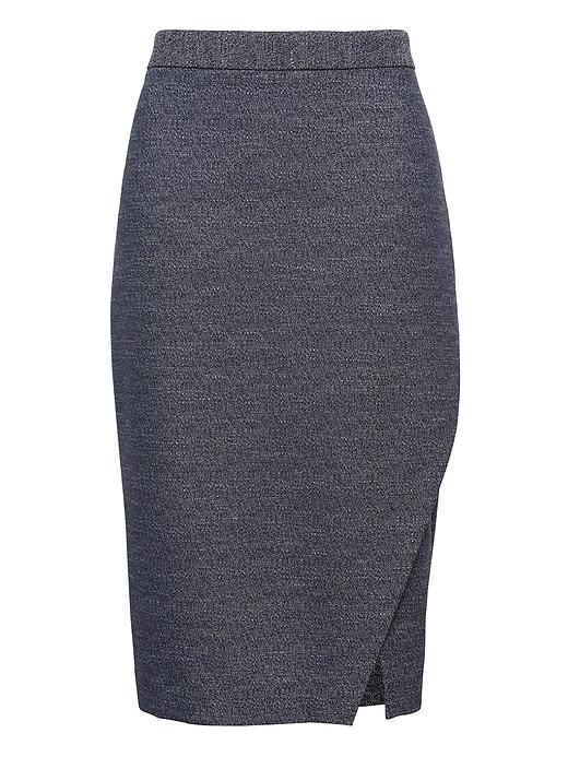 Banana Republic Womens Wrap Effect Pencil Skirt Blue Combo Size 14
