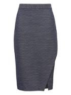 Banana Republic Womens Wrap Effect Pencil Skirt Blue Combo Size 14