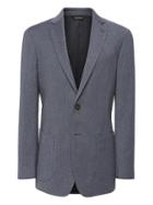 Banana Republic Mens Slim Brushed Oxford Italian Wool Suit Jacket Bright Blue Size 34