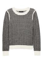 Banana Republic Womens Heart-stitch Crew-neck Sweater Damask White & Black Size M
