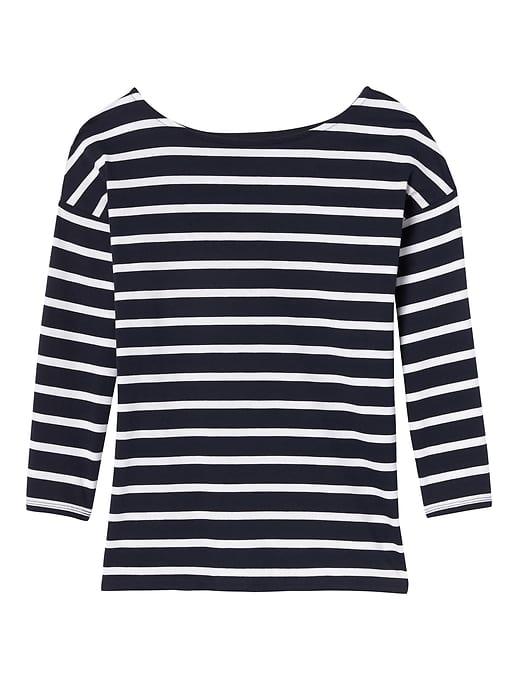 Banana Republic Womens Supima Cotton Stripe Dolman T-shirt Blue Stripe Size Xxs