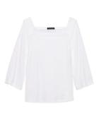 Banana Republic Womens Stripe Wide-sleeve Square Neck Top White Size L