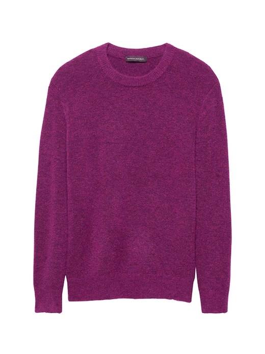 Banana Republic Womens Plush Wool Blend Crew-neck Sweater Bright Magenta Size S