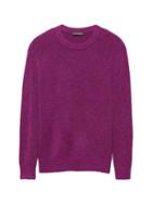 Banana Republic Womens Plush Wool Blend Crew-neck Sweater Bright Magenta Size S
