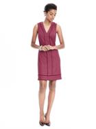 Banana Republic Womens Herringbone Fringe Dress - Burgundy