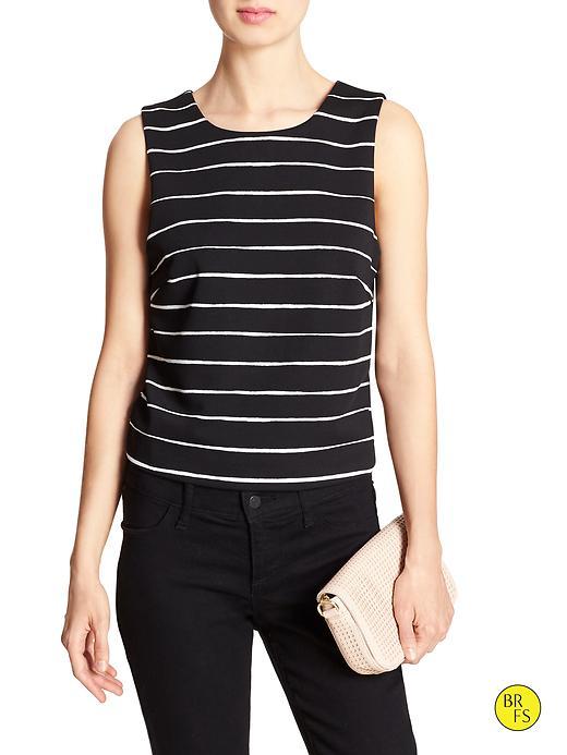 Banana Republic Factory Stripe Crop Top Size L Petite - Black