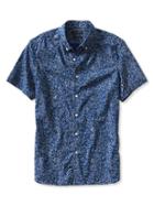 Banana Republic Mens Short Sleeve Custom 078 Wash Shirt Size L Tall - Navy Star