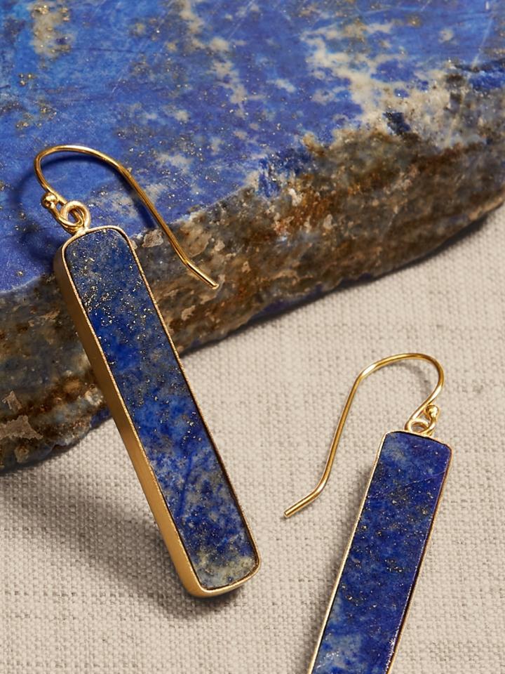 Aegean Column Lapis Earrings | Aureus + Argent