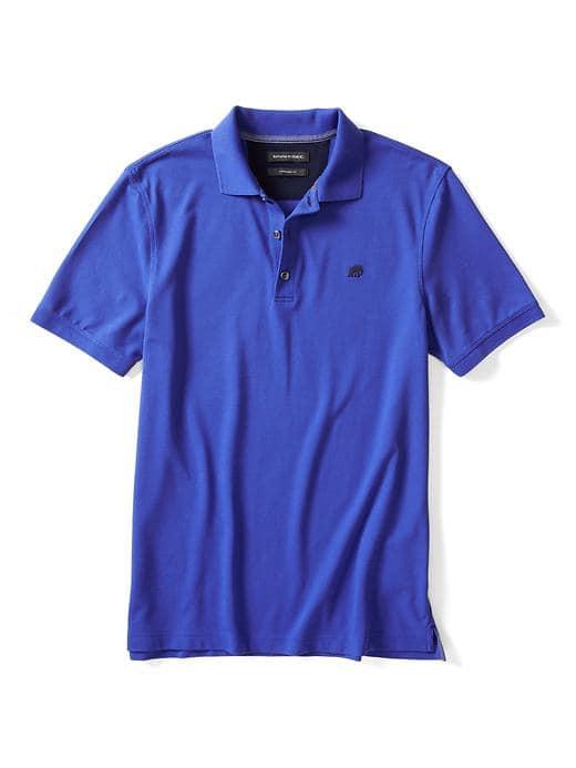 Banana Republic Solid Pique Polo - Topaz