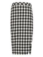 Banana Republic Womens Japan Online Exclusive Buffalo Plaid Wrap-effect Pencil Skirt Black & White Size 4