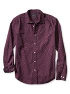 Banana Republic Mens Camden Fit Multi Dot Custom 078 Wash Shirt Size L Tall - Secret Plum