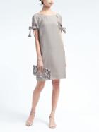 Banana Republic Womens Peek A Boo Tie Sleeve Dress - Silver Star