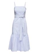 Banana Republic Womens Petite Stripe Super-stretch Midi Dress With Removable Straps Blue Stripe Size 00
