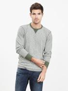 Banana Republic Mens Slubbed Colorblock Crew Pullover Size L Tall - Medium Green Heather