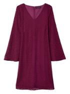 Banana Republic Womens Lace Fluted-sleeve Dress Raspberry Size 0