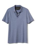 Banana Republic Mens Slim Luxe Touch Polo - Light Blue Heather