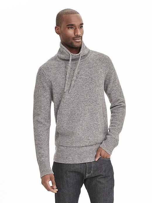 Banana Republic Mens Extra Fine Merino Wool Turtleneck Pullover Size L Tall - Medium Gray Heather