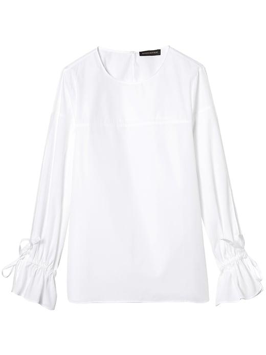 Banana Republic Womens Tie-cuff Top White Size S