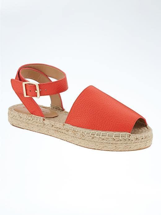 Banana Republic Womens Peep Toe Espadrille - Geo Red