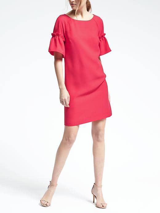 Banana Republic Ruffle Sleeve Shift - Heartthrob