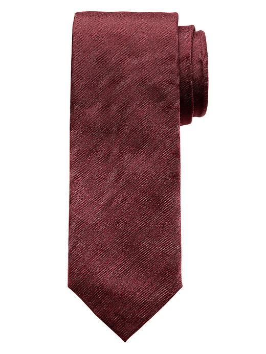 Banana Republic Mens Monogram Italian Silk Wool Tie Size One Size - Dark Maroon