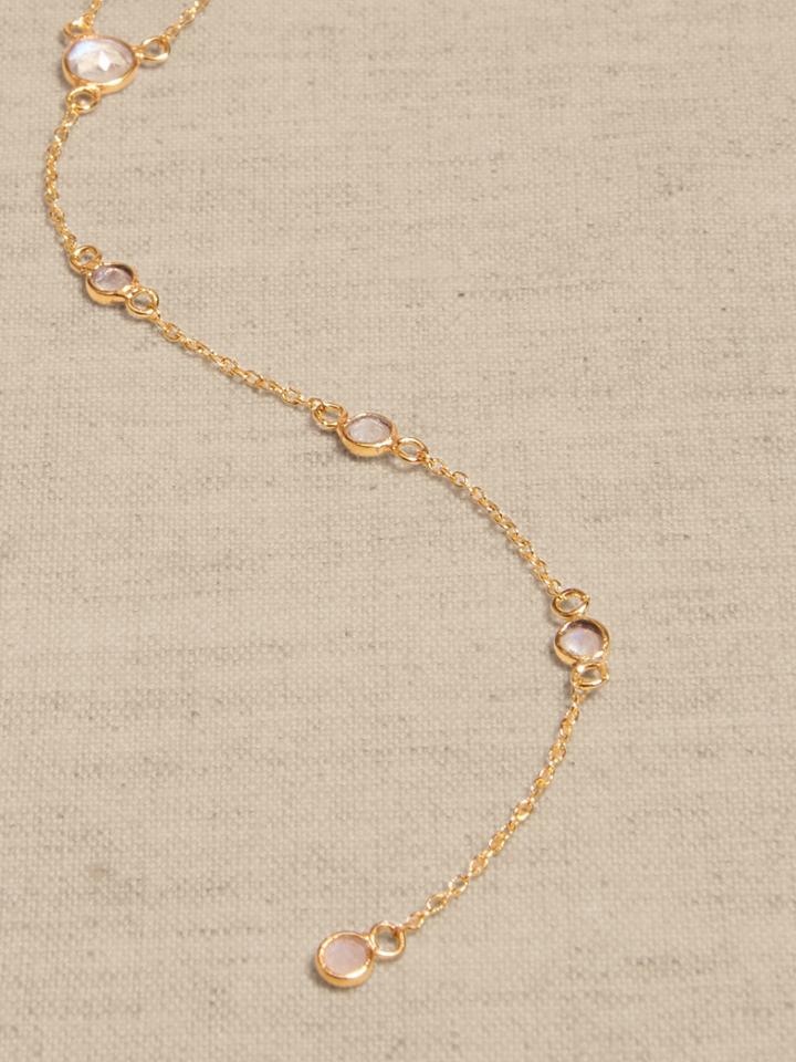 Delicate Stone Y Necklace | Aureus + Argent