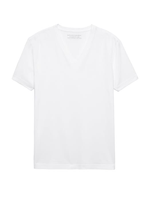 Banana Republic Mens Authentic Supima Cotton V-neck T-shirt Optic White Size S