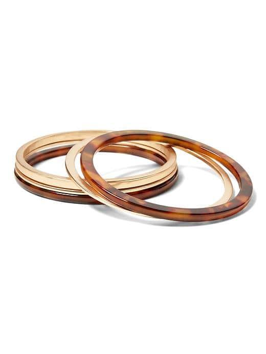 Banana Republic Classic Tortoise Shell Bangle Set - Gold