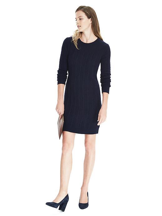 Banana Republic Womens Cable Sweater Dress - Preppy Navy