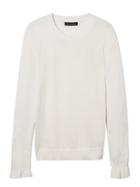 Banana Republic Womens Italian Superloft Ruffle Cuff Crew - Cocoon