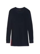 Banana Republic Womens Diagonal-stitch Crew-neck Sweater Navy Size S