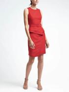 Banana Republic Womens Linen Blend Peplum Utility Dress - Cayenne