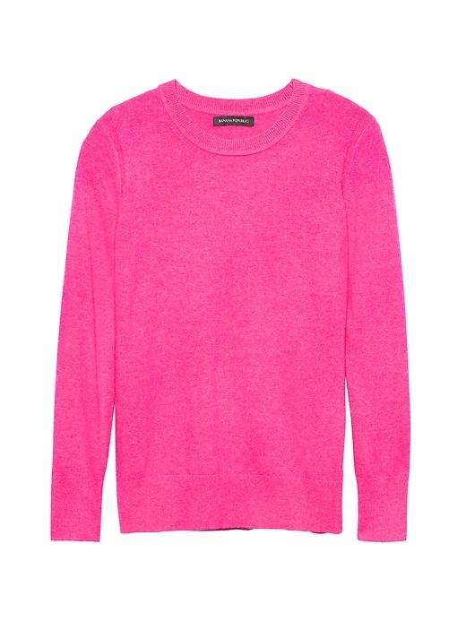 Banana Republic Womens Petite Italian Merino-blend Crew-neck Sweater New Pink Size Xs