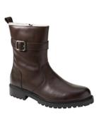 Banana Republic Mens Shearling Buckle Boot Chestnut Brown Size 8