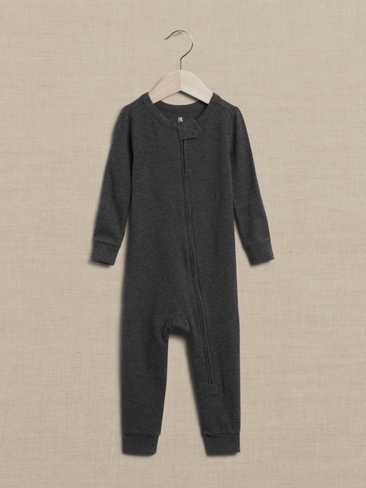 Brushed Long-sleeve One-piece For Baby