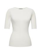Banana Republic Womens Rib-knit Crew-neck Sweater Top White Size Xs