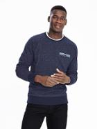 Banana Republic Mens Raglan Contrast Pocket Sweatshirt Size L Tall - Dark Indigo