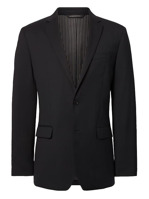Banana Republic Mens Slim Solid Italian Wool Suit Jacket Black Size 40