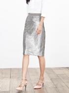 Banana Republic Womens Sequin Pencil Skirt Size 0 - Silver Lake