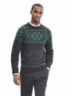 Banana Republic Mens High Crew Graphic Pullover Size L Tall - Charcoal