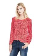 Banana Republic Aubrey Fold Cuff Blouse Size L Petite - Hot Pink