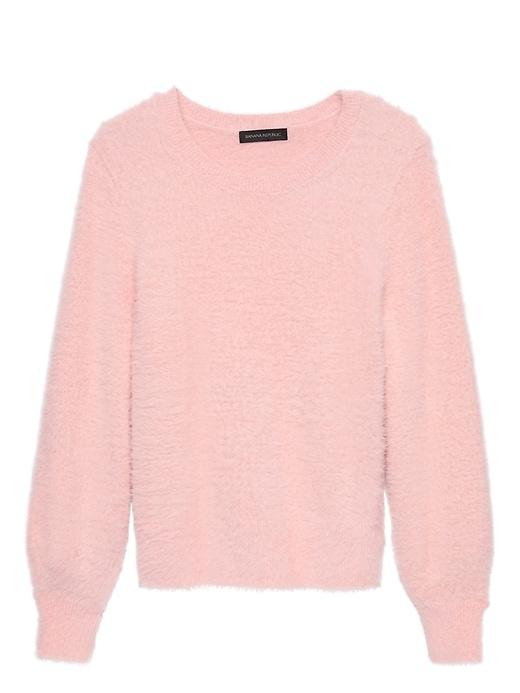 Banana Republic Womens Fuzzy Crew-neck Sweater Pink Blush Size S
