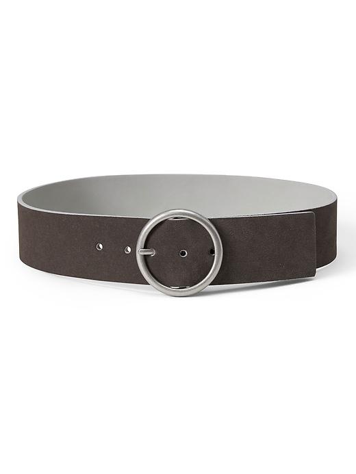 Banana Republic Womens Italian Suede Wide Waist Belt Gray Size L