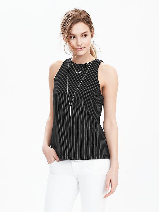 Banana Republic Womens Ponte Pinstripe Tank Size 0 - Black